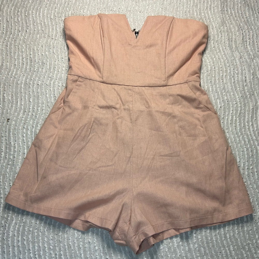 Showpo Pink Strapless Romper NWT Size 6 Simple Baby Pink Barbie Coquette